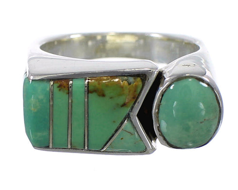 Authentic Sterling Silver Turquoise Inlay Ring Size 6 VX61422