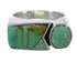 Authentic Sterling Silver Turquoise Inlay Ring Size 6 VX61422