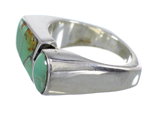 Authentic Sterling Silver Turquoise Inlay Ring Size 6 VX61422