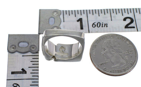 Authentic Sterling Silver And Turquoise Inlay Southwest Jewelry Ring Size 7-3/4 VX61459