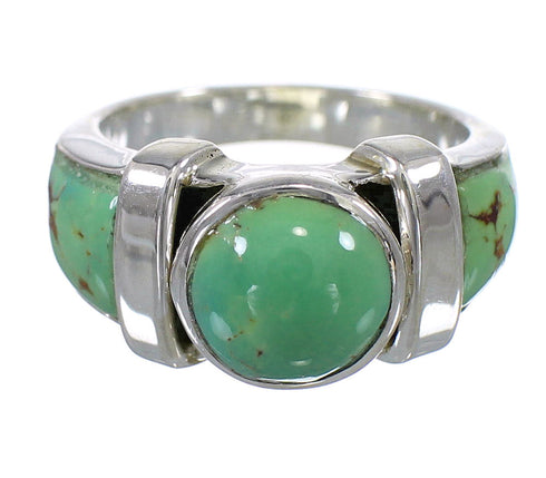 Turquoise And Genuine Sterling Silver Ring Size 8-1/4 VX61483