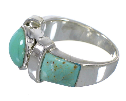 Turquoise And Authentic Sterling Silver Ring Size 8-1/4 VX61484
