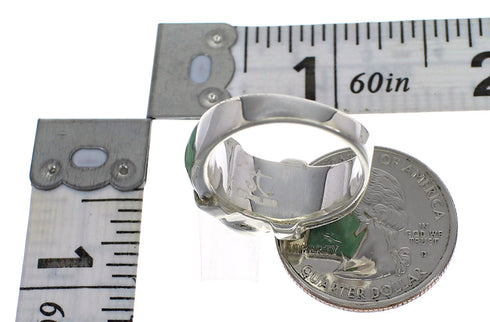 Turquoise And Sterling Silver Southwest Jewelry Ring Size 6-1/2 VX61494