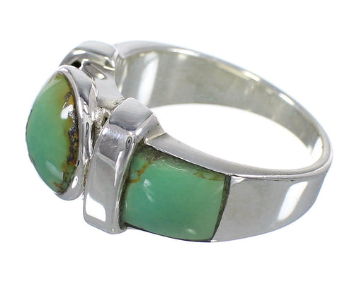 Turquoise And Silver Southwest Jewelry Ring Size 7-1/4 VX61497