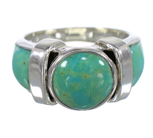 Silver And Turquoise Southwestern Jewelry Ring Size 5-1/2 QX81296