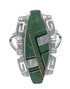 Southwest Sterling Silver Jet And Turquoise Inlay Ring Size 6 AX82384