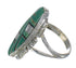 Southwest Turquoise And Jet Inlay Silver Ring Size 5 AX82395