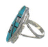 Southwestern Turquoise And Jet Silver Jewelry Ring Size 5-1/4 AX82417