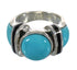 Turquoise And Jet Genuine Sterling Silver Jewelry Ring Size 4-1/2 AX82456