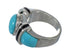 Turquoise And Jet Genuine Sterling Silver Jewelry Ring Size 4-1/2 AX82456
