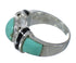 Sterling Silver Southwestern Turquoise And Jet Inlay Ring Size 7-1/4 AX82549