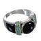 Genuine Sterling Silver Turquoise And Jet Inlay Southwestern Ring Size 5-1/2 AX82626