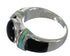 Genuine Sterling Silver Turquoise And Jet Southwestern Ring Size 6-1/4 AX82630