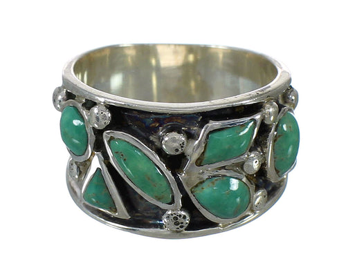 Southwestern Jewelry Turquoise Silver Ring Size 6-3/4 AX92741