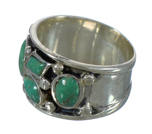 Southwestern Jewelry Turquoise Silver Ring Size 6-3/4 AX92741