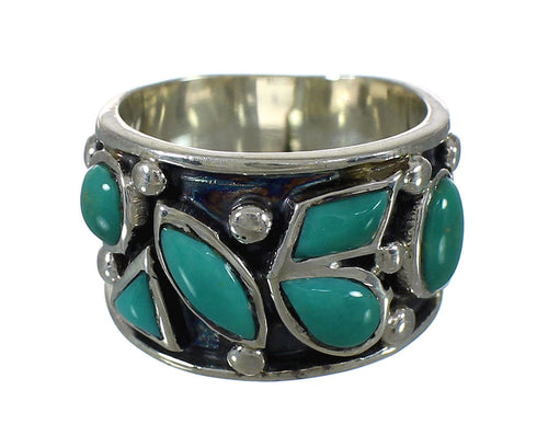 Genuine Sterling Silver Turquoise Ring Size 5-1/4 AX92748