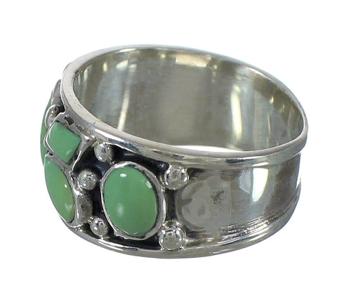Silver Southwest Jewelry Turquoise Ring Size 7 AX92756