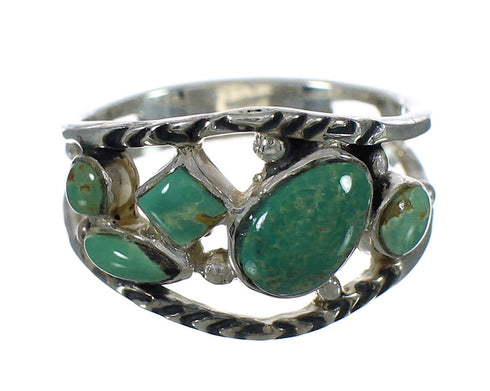 Turquoise And Sterling Silver Southwest Ring Size 8-1/2 YX92696