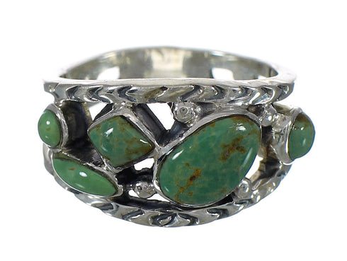 Turquoise And Genuine Sterling Silver Southwestern Ring Size 6-3/4 YX92719
