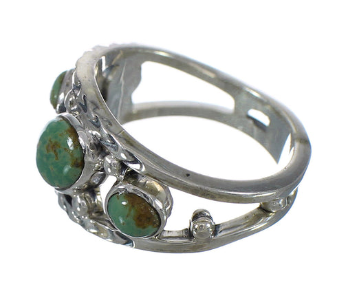 Turquoise And Genuine Sterling Silver Southwestern Ring Size 6-3/4 YX92719