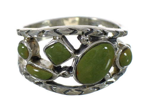 Genuine Sterling Silver And Turquoise Southwest Ring Size 7-3/4 YX92866