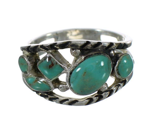 Authentic Sterling Silver Southwest Turquoise Ring Size 5 YX92912