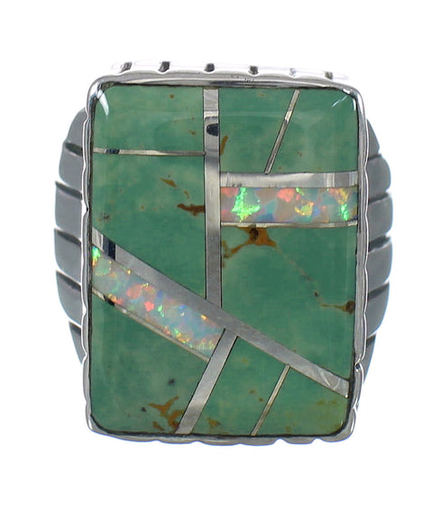 Opal Turquoise Sterling Silver Southwest Ring Size 8-1/2 YX82474