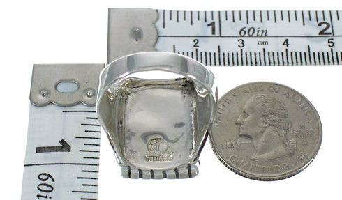 Silver Turquoise Opal Southwest Ring Size 9 YX82516