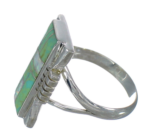 Southwest Authentic Sterling Silver Opal Turquoise Ring Size 6-1/4 YX82761