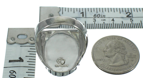 Southwestern Turquoise Opal Genuine Sterling Silver Ring Size 8-1/2 YX82810