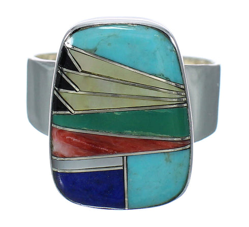 Multicolor Silver Southwest Ring Size 8-3/4 YX74916