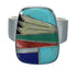Multicolor Silver Southwest Ring Size 8-3/4 YX74916