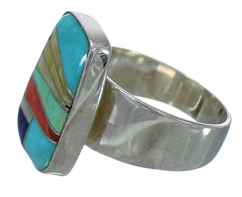 Multicolor And Sterling Silver Southwestern Ring Size 4-3/4 YX74935