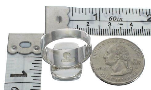 Southwest Multicolor Silver Ring Size 8-1/4 YX74954