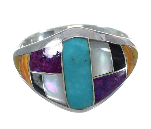 Sterling Silver Southwest Multicolor Ring Size 6-1/4 YX74985