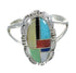 Silver Mutlicolor Inlay Southwestern Ring Size 7-1/2 YX75021
