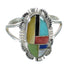 Multicolor Inlay Silver Southwestern Ring Size 7-1/2 YX75029
