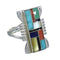 Multicolor Silver Southwestern Jewelry Ring Size 6-3/4 YX75070