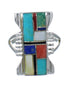 Multicolor Sterling Silver Southwestern Jewelry Ring Size 8-3/4 YX75074