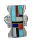 Multicolor And Silver Southwest Jewelry Ring Size 4-3/4 YX75077