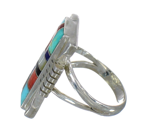 Multicolor And Silver Southwestern Jewelry Ring Size 5-3/4 YX75079