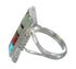Silver And Multicolor Southwest Jewelry Ring Size 8-1/4 YX75114