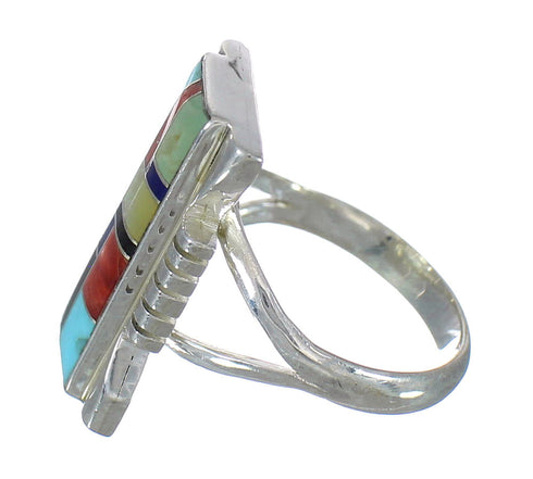 Sterling Silver Multicolor Southwest Jewelry Ring Size 7-3/4 YX75111