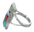 Authentic Sterling Silver And Multicolor Southwest Jewelry Ring Size 7-1/2 YX75127
