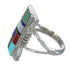 Authentic Sterling Silver And Multicolor Southwestern Jewelry Ring Size 4-3/4 YX75133