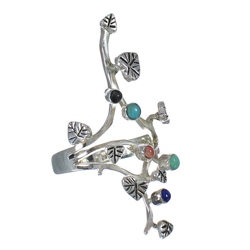 Southwest Multicolor Sterling Silver Jewelry Ring Size 6-1/4 YX75140