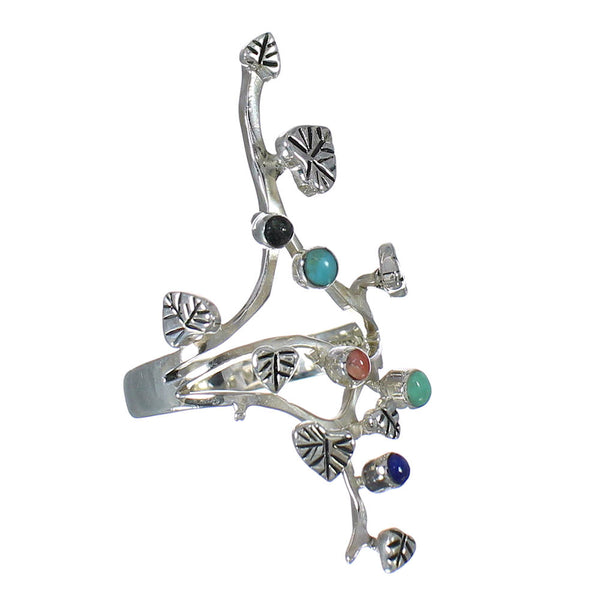 Southwest Multicolor Sterling Silver Jewelry Ring Size 6-1/4 YX75140