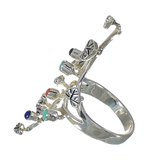 Southwest Multicolor Sterling Silver Jewelry Ring Size 6-1/4 YX75140