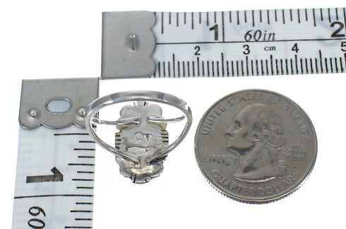 Turquoise And Opal Inlay Genuine Sterling Silver Southwest Ring Size 5-1/4 WX70444