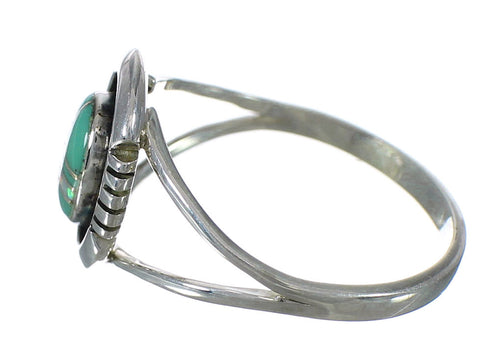 Turquoise And Opal Inlay Silver Southwest Ring Size 4-3/4 WX70585
